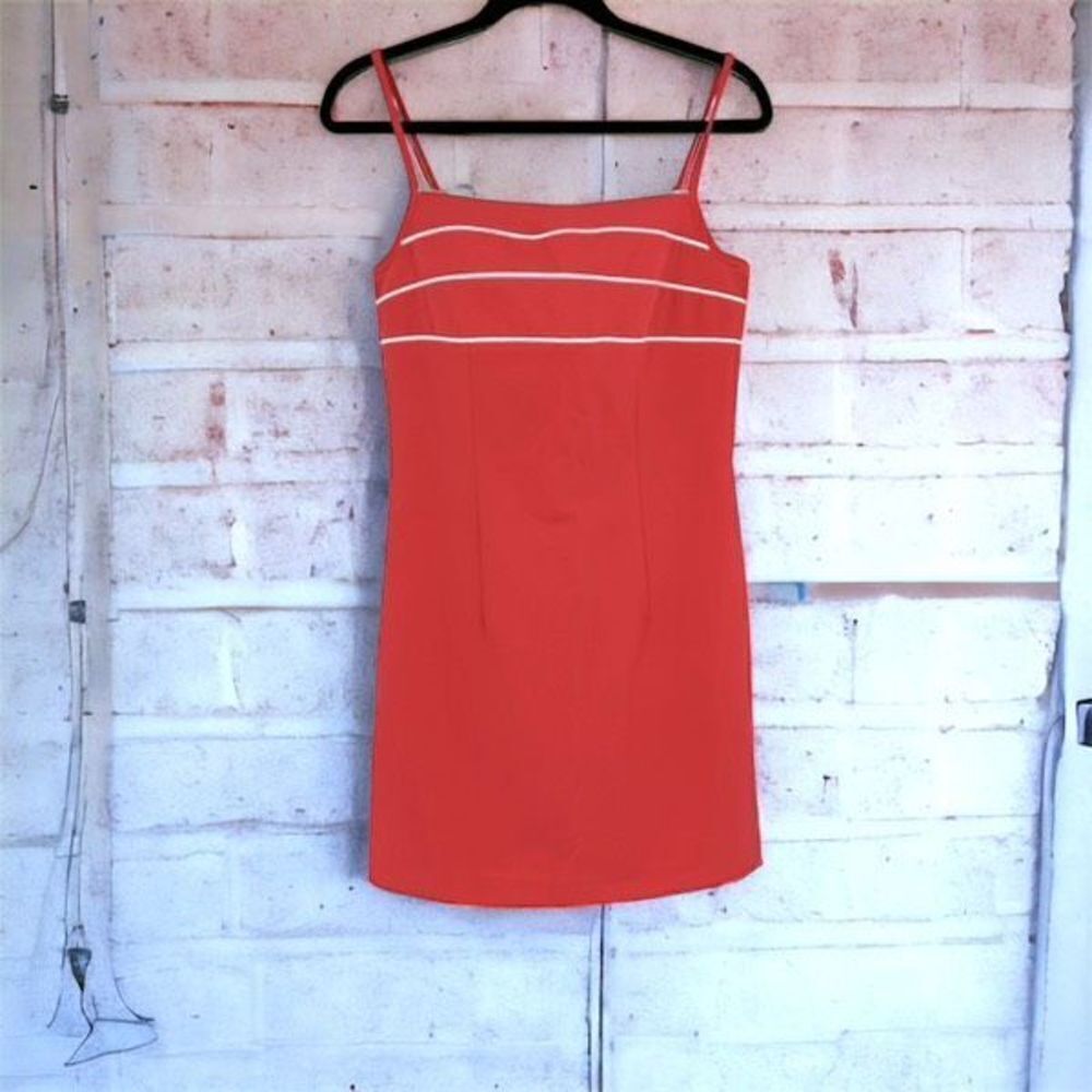 Vintage Byer Too Women's Sleeveless Spaghetti Strap Mini Dress Coral Pink Size 9